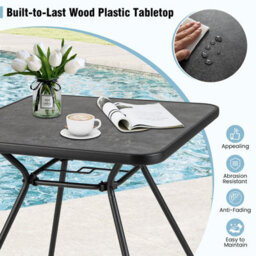 Gainoom Patio Dining Table 80Cm Square Outdoor Table W/ 4Cm Umbrella Hole - thumbnail 5