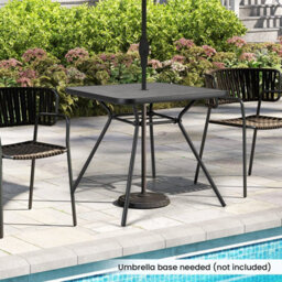 Gainoom Patio Dining Table 80Cm Square Outdoor Table W/ 4Cm Umbrella Hole - thumbnail 3