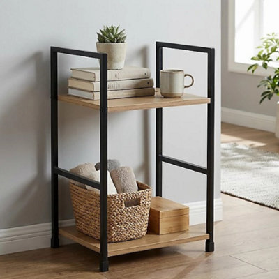 Small Slim Side Table Narrow End Table Oak Colour 29X23.5X48Cm - image 1