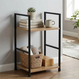 Small Slim Side Table Narrow End Table Oak Colour 29X23.5X48Cm - thumbnail 1