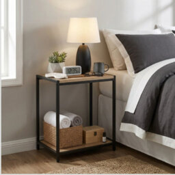 Small Slim Side Table Narrow End Table Oak Colour 29X23.5X48Cm - thumbnail 4