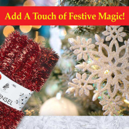 Christmas Tinsel Decorations For Christmas Tree (Red) - thumbnail 5