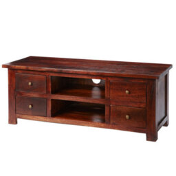 Wyld Haus Oxford Mahogany Mango Wood Tv Unit With 4 Drawers And 2 Shelves - thumbnail 2