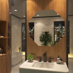 Royal Bathrooms Nova 800 X 800mm Octagon Led Illuminated  Mirror With Touch Sensor Anti-Fog - thumbnail 2