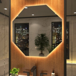 Royal Bathrooms Nova 800 X 800mm Octagon Led Illuminated  Mirror With Touch Sensor Anti-Fog - thumbnail 7