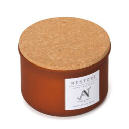 Aroma Naturals Eucalyptus, Saffron, Plum Scented Candle -Amber Glass With Cork Lid - thumbnail 4