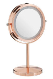Orsina Rose Gold Led Bathroom Mirror With Magnifier, Illuminated Mirror, Mirror With Led Lights & Adjustable Stand - thumbnail 2