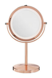 Orsina Rose Gold Led Bathroom Mirror With Magnifier, Illuminated Mirror, Mirror With Led Lights & Adjustable Stand - thumbnail 5