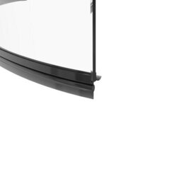 Sundaze 6mm Toughened Safety Glass Curved P Shaped Shower Bath Screen - 1400X715mm Black - thumbnail 5