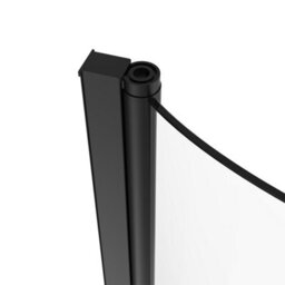 Sundaze 6mm Toughened Safety Glass Curved P Shaped Shower Bath Screen - 1400X715mm Black - thumbnail 4