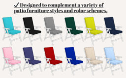 Crescent Waterproof Garden High Back Seat Pad Cushions 96 X 41 X 5Cm Purple Foldable Outdoor Chair Seat Pad - thumbnail 4