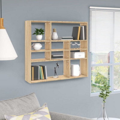 Berkfield Wall Shelf Sonoma Oak 90X16X78 Cm Engineered Wood - image 1