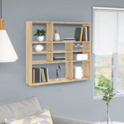 Berkfield Wall Shelf Sonoma Oak 90X16X78 Cm Engineered Wood - thumbnail 1