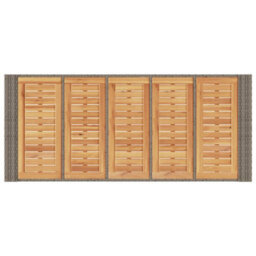 Berkfield Garden Bar Table With Acacia Wood Top Grey 185X80X110 Cm Poly Rattan - thumbnail 8
