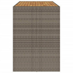 Berkfield Garden Bar Table With Acacia Wood Top Grey 185X80X110 Cm Poly Rattan - thumbnail 6