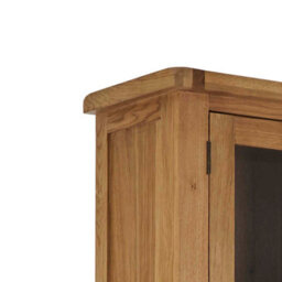 Zelah Oak Display Cabinet With Glass Doors - Fully Assembled By Roseland Furniture - thumbnail 7