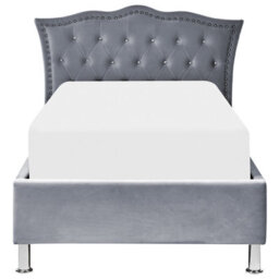 Beliani Ottoman Bed Velvet Metz 90 X 200 Cm (Eu Single) Grey - thumbnail 7