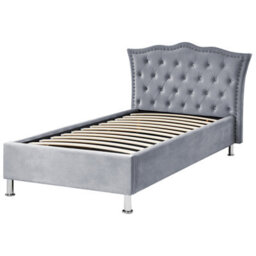 Beliani Ottoman Bed Velvet Metz 90 X 200 Cm (Eu Single) Grey - thumbnail 4