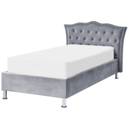 Beliani Ottoman Bed Velvet Metz 90 X 200 Cm (Eu Single) Grey - thumbnail 6