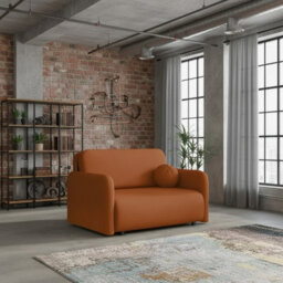 Viva Sun Ii Sofa Bed With Sleeping Function And Bedding Storage Freestanding Upholstered Back 130X103X85Cm Orange