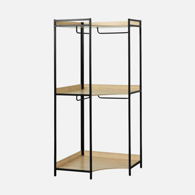 Sweeek - Corner Wardrobe Module With 4 Wardrobes And 2 Shelves Clever Black 80X80X190 Cm - image 1
