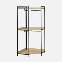 Sweeek - Corner Wardrobe Module With 4 Wardrobes And 2 Shelves Clever Black 80X80X190 Cm - thumbnail 1
