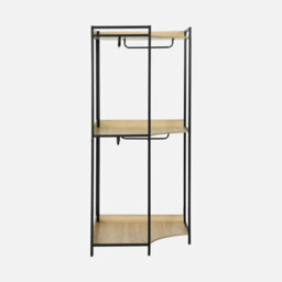 Sweeek - Corner Wardrobe Module With 4 Wardrobes And 2 Shelves Clever Black 80X80X190 Cm - thumbnail 2
