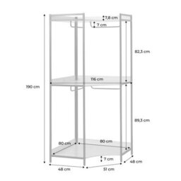 Sweeek - Corner Wardrobe Module With 4 Wardrobes And 2 Shelves Clever Black 80X80X190 Cm - thumbnail 4