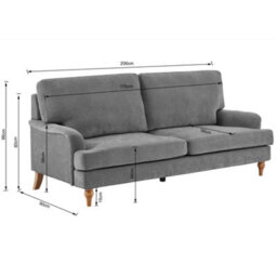 Furniture in Fashion Hampshire Fabric 3 Seater Sofa In Grey - thumbnail 6
