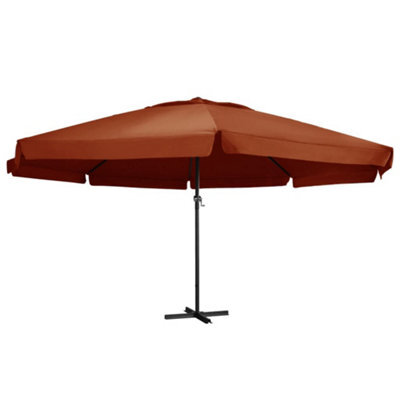 Berkfield Outdoor Parasol With Aluminium Pole 600 Cm Terracotta - image 1