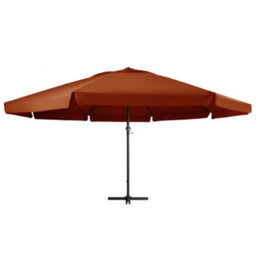 Berkfield Outdoor Parasol With Aluminium Pole 600 Cm Terracotta - thumbnail 2