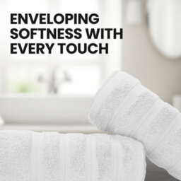 Casabella Bath Sheets 90X180 Cm 2 Pc Premium Quality 100% Combed Cotton 650 Gsm Bathsheet Set Quick Dry Towels White - thumbnail 4