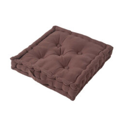 Homescapes Cotton Chocolate Brown Floor Cushion, 50 X 50 Cm