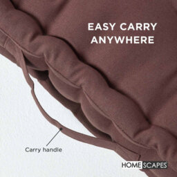 Homescapes Cotton Chocolate Brown Floor Cushion, 50 X 50 Cm - thumbnail 5