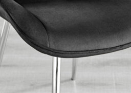 Furniturebox Elina White Marble Effect Round Pedestal Dining Table With Curved Black Support And 2 Black Velvet Pesaro Silver Leg Chairs - thumbnail 9