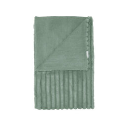 Catherine Lansfield Cosy Ribbed Faux Fur Blanket Throw Green - thumbnail 5