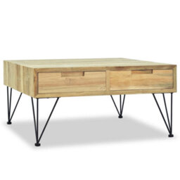 Berkfield Rustic Coffee Table 80X80X40 Cm Solid Teak - thumbnail 3