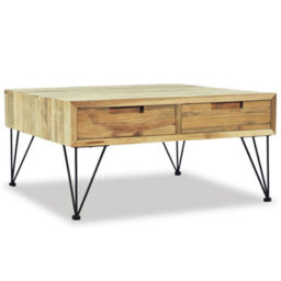 Berkfield Rustic Coffee Table 80X80X40 Cm Solid Teak - thumbnail 4