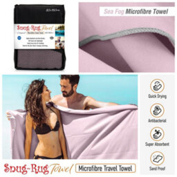 Snug Rug Microfibre Beach Towel Super Absorbent Quick Drying Lightweight Large 80 X 160Cm Mauve - thumbnail 4