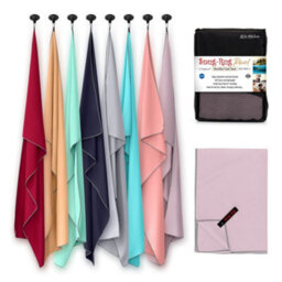Snug Rug Microfibre Beach Towel Super Absorbent Quick Drying Lightweight Large 80 X 160Cm Mauve - thumbnail 5
