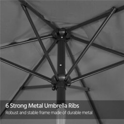 Yaheetech Grey 2.3M Tiltable Patio Parasol Market Umbrella With Crank - thumbnail 9