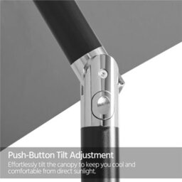 Yaheetech Grey 2.3M Tiltable Patio Parasol Market Umbrella With Crank - thumbnail 8