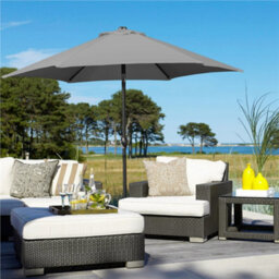 Yaheetech Grey 2.3M Tiltable Patio Parasol Market Umbrella With Crank - thumbnail 1