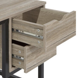 Beliani Home Office Desk Grant Light Brown 120 Cm 48 Cm With Drawers - thumbnail 9