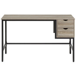 Beliani Home Office Desk Grant Light Brown 120 Cm 48 Cm With Drawers - thumbnail 5