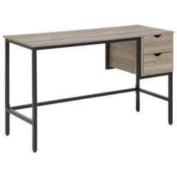 Beliani Home Office Desk Grant Light Brown 120 Cm 48 Cm With Drawers - thumbnail 1