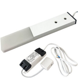 Slim Brushed Aluminium Under Cabinet Kitchen Light & Driver Kit - Natural White Led, 2.5W