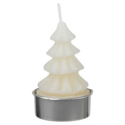 Urbn-Living Urbnliving 7Cm Height 8 Pcs White Christmas Tree Shaped Tea Light Candles Festive Holiday Decor Xmas Tealight - thumbnail 3