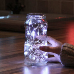 Festive Lights 2M 20 White Led Battery Powered Decorative Micro Firely Fairy String Lights On Silver Wire - thumbnail 2