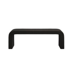 Wyld Haus Palermo Minimalist Curved Black Boucle Upholstered Bench - thumbnail 3